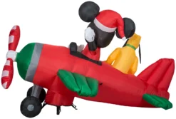 Gemmy Animated Airblown Inflatable Mickey And Pluto Clubhouse Airplane Scene W/LEDs Disney , 4.5 Ft Tall 7 Gemmy Animated Airblown Inflatable Mickey And Pluto Clubhouse Airplane Scene W/LEDs Disney , 4.5 Ft Tall -Gemmy 36893 Back scaled