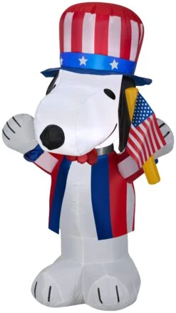 Gemmy Airblown Inflatable Patriotic Snoopy, 3.5 Ft Tall