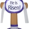 Gemmy Airblown Outdoor “He Is Risen” Easter Sign , 3.5 Ft Tall, Brown