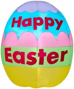 Gemmy Airblown Inflatable Easter Egg, 2.5 Ft Tall, Pink