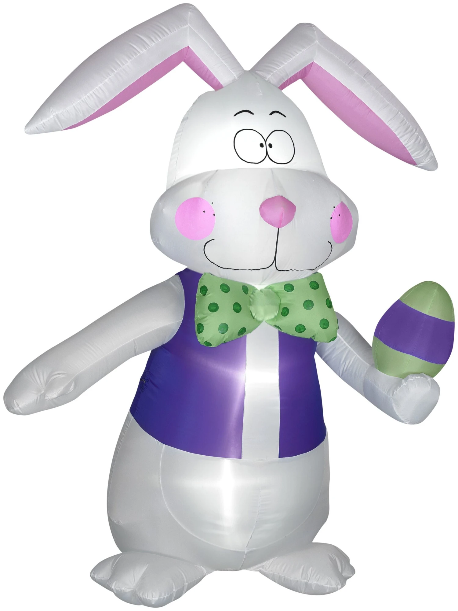 Gemmy 7 Ft Airblown White Bowtie Bunny W/Vest, White 1 Gemmy 7 Ft Airblown White Bowtie Bunny W/Vest, White