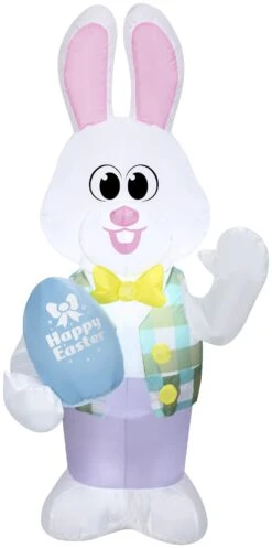 Gemmy 4 Ft Airblown Easter Bunny, White
