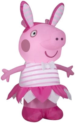 Gemmy 3.5 Ft Airblown Peppa Pig In Easter Outfit SM, Pink