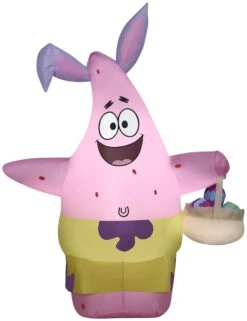 Gemmy 4 Ft Airblown Patrick In Easter Outfit SM, Pink