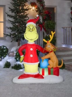 The Grinch & Max With Presents 6ft Airblown Christmas Yard Decoration