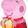 Gemmy Airblown Inflatable Birthday Party Peppa Pig, 3.5 Ft Tall, Pink