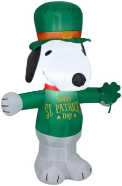 Gemmy Airblown Inflatable St. Patrick's Day Snoopy, 3.5 Ft Tall