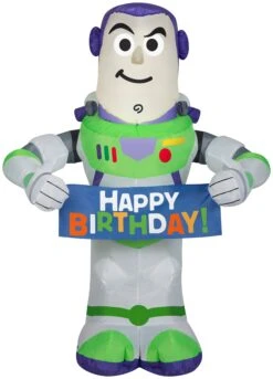 Gemmy Airblown Inflatable Birthday Party Buzz Lightyear, 3.5 Ft Tall