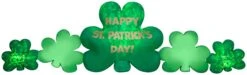 Gemmy 10 Ft Wide Projection Airblown Kaleidoscope St. Patrick's Day Cluster Of Clovers Collection Scene