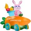 Gemmy Airblown Inflatable Easter Bunny Speedster, 3 Ft Tall, Pink