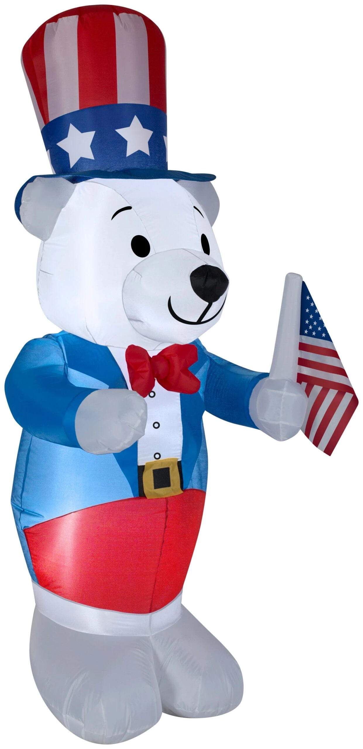 6' White Fourth Of July Bear Spring Inflatable 1 6' White Fourth Of July Bear Spring Inflatable