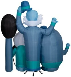 Gemmy Airblown Haunted Mansion Beware Of Ghosts Scene Disney, 6 Ft Tall, Blue -Gemmy 551226 Back