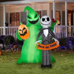 Gemmy Airblown Jack Skellington W/Oogie Boogie Scene Disney , 6.5 Ft Tall, Multi -Gemmy 551513 Lifestyle Web