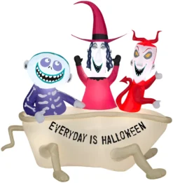 Gemmy Airblown Lock Shock And Barrel In Tub Scene Disney, 5 Ft Tall, Brown