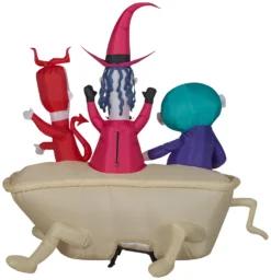 Gemmy Airblown Lock Shock And Barrel In Tub Scene Disney, 5 Ft Tall, Brown -Gemmy 551514 Back scaled