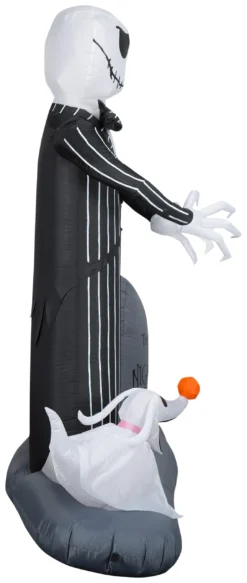Gemmy Airblown Jack Skellington Halloween Town Scene Disney, 6 Ft Tall, Multi -Gemmy 551732 Right scaled