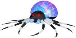 8' Projection Airblown Kaleidoscope Black And White Spider Halloween Inflatable