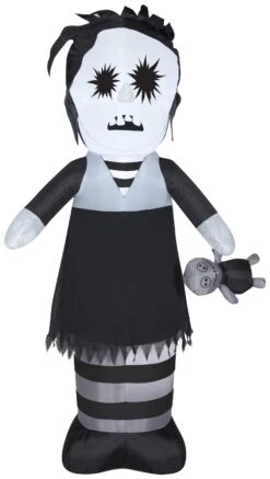 Gemmy Airblown Outdoor Lifeless Girl W/Doll OPP, 6.5 Ft Tall