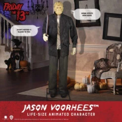 6-ft Animatronic Friday The 13th Jason Voorhees Halloween Prop -Gemmy 63940960