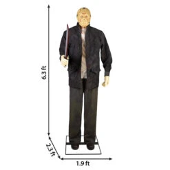 6-ft Animatronic Friday The 13th Jason Voorhees Halloween Prop -Gemmy 64068975