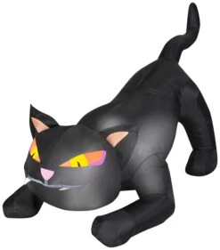4' Wide Airblown Outdoor Black Cat W/ Tail Up Halloween Inflatable