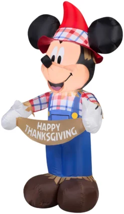 3.5' Airblown Mickey As Scarecrow Disney Thanksgiving Inflatable