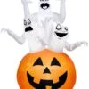 6' Airblown Three Ghosts In Pumpkin Halloween Inflatable