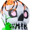 Gemmy Airblown Skull With Spiders, 5.5 Ft Tall, White