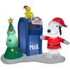 6.5' Airblown Snoopy And Woodstock W/Mailbox Scene Peanuts Christmas Inflatable