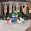 Gemmy Christmas Airblown Inflatable Inflatable Nativity Scene, 4.5 Ft Tall, Green