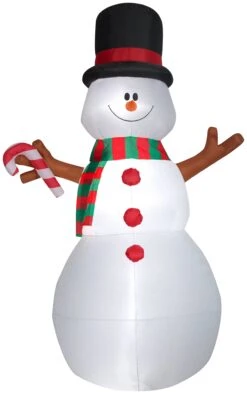 Gemmy Animated Christmas Airblown Inflatable Swiveling Snowman, 10 Ft Tall, White