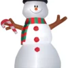 Gemmy Animated Christmas Airblown Inflatable Swiveling Snowman, 10 Ft Tall, White