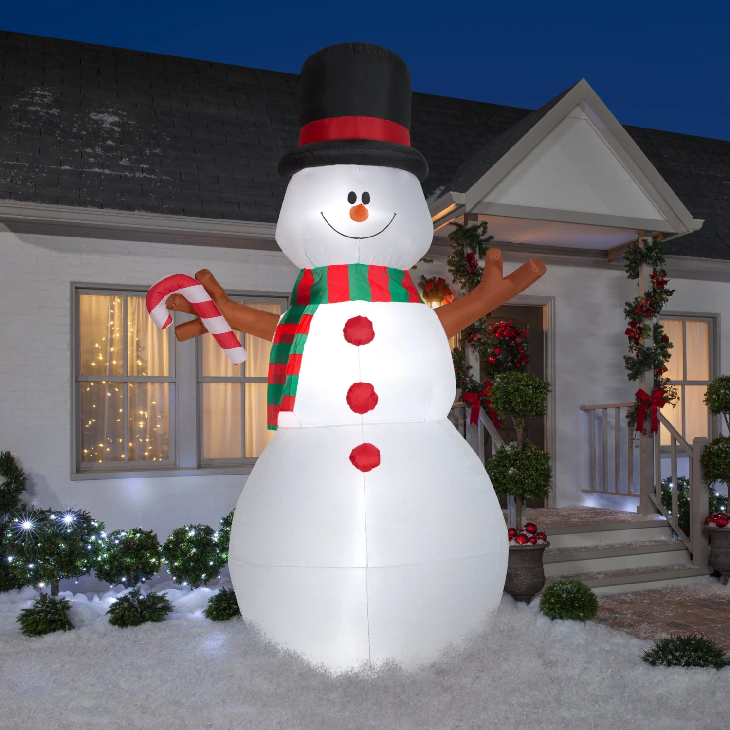 Gemmy Animated Christmas Airblown Inflatable Swiveling Snowman, 10 Ft Tall, White 2 Gemmy Animated Christmas Airblown Inflatable Swiveling Snowman, 10 Ft Tall, White - Image 2