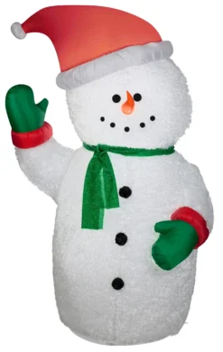 Gemmy Christmas Airblown Inflatable Mixed Media Snowman, 6 Ft Tall