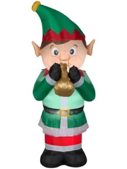 Gemmy Industiries GE118906 Mixed Media Elf Animated Inflatable Airblown Decor