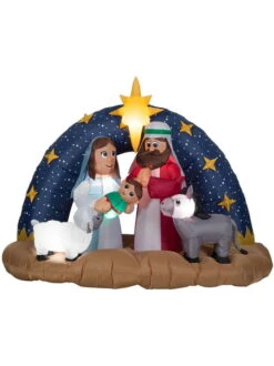 Gemmy Industiries GE118905 Snowy Night Nativity Scene Inflatable Airblown Decor