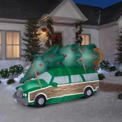 National Lampoon's Christmas Vacation Station Wagon 8ft Airblown Lawn Decor