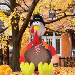 72" Blow Up Inflatable Turkey With Lights Outdoor Yard Decoration
