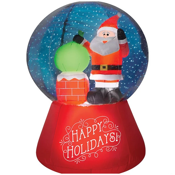Gemmy Industiries SS114690G 66" Blow Up Inflatable Santa Snow Globe Outdoor Yard Decoration 1 Gemmy Industiries SS114690G 66" Blow Up Inflatable Santa Snow Globe Outdoor Yard Decoration