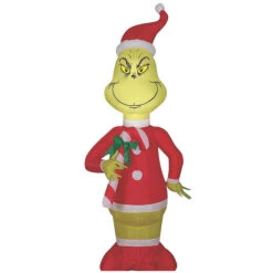Gemmy SS114904G Blow Up Inflatable Grinch Red White Candy Outdoor Yard Decoration