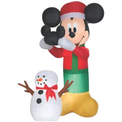 Gemmy SS117107G Blow Up Inflatable Mickey Snowman Outdoor Yard Decoration
