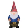 Gemmy SS117170G Blow Up Inflatable Gnome With Christmas Hat Outdoor Yard Decoration