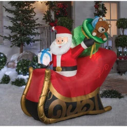 Gemmy SS119835G Blow Up Inflatable Mix Santa Sleigh Outdoor Yard Decoration -Gemmy MOS SS 119835G 2 576 576