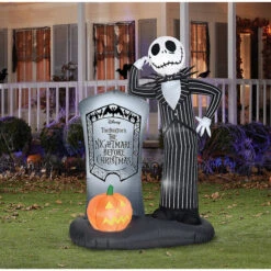 Gemmy Industiries SS224778G 72" Blow Up Inflatable Jack Skellington With Tombstone Outdoor Halloween Yard Decoration -Gemmy MOS SS 224778G 1 576 576