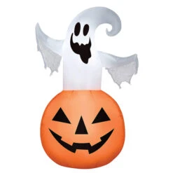 Gemmy SS225311G Blow Up Inflatable Ghost Jack-O'-Lantern Inflatable Outdoor Yard Decoration