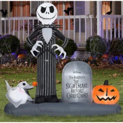 Gemmy SS227161G Blow Up Inflatable Jack Skellington Inflatable Outdoor Yard Decoration -Gemmy MOS SS 227161G 2 576 576