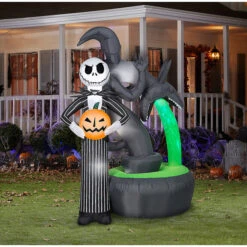 Gemmy SS228488G Blow Up Inflatable Projection Jack Skellington Inflatable Outdoor Yard Decoration -Gemmy MOS SS 228488G 2 576 576