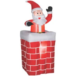 Gemmy SS86119G Blow Up Inflatable Santa Chimney Outdoor Yard Decoration