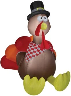 Thanksgiving Pilgrim Turkey 6ft Airblown Yard Decoration