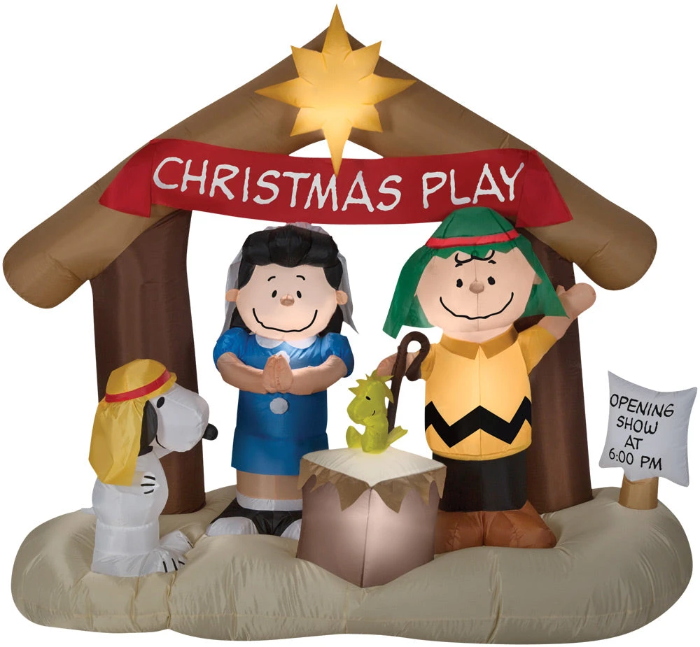 Snoopy Peanuts Nativity Scene 5.5ft Airblown Christmas Yard Decor 2 Snoopy Peanuts Nativity Scene 5.5ft Airblown Christmas Yard Decor - Image 2